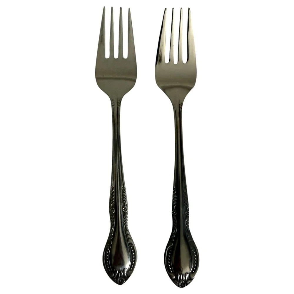 Columbia Stainless Flatware Set Made In Japan 19 Piece Beaded Edge Floral VTG